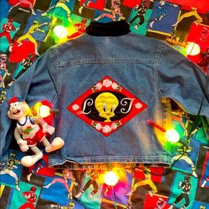 Vintage looney tunes denim jacket